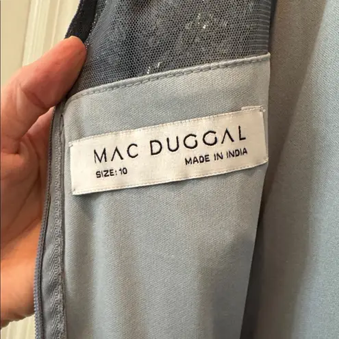 Mac Duggal NWT 5532 Embellished Illusion Cap Sleeve Column Gown Size 10