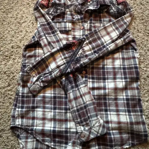 Driftwood Embroidered Sam Button-Down Shirt, S, Western Cowgirl Southwestern