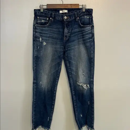 MOUSSY Vintage Comfort Glendele Skinny Jean Distressed Raw Hem Size 29 Blue