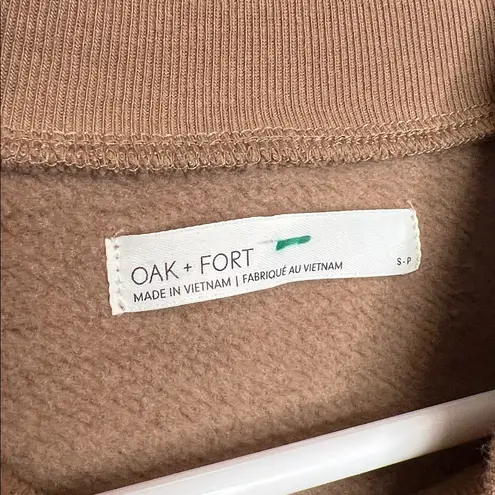 Oak +Fort Oversized Tan Cropped Minimalist Sweatshirt. Size S