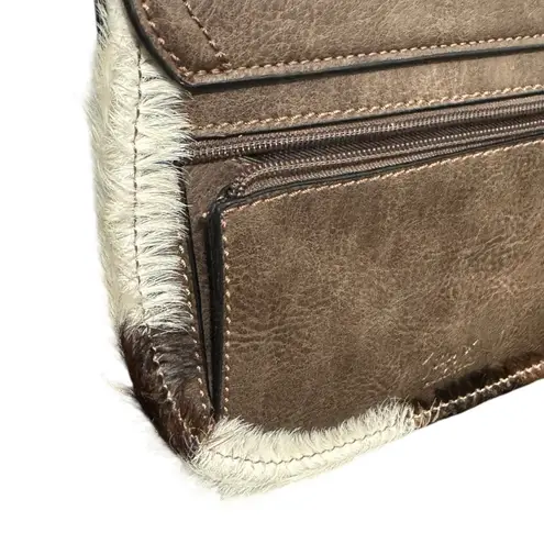 Tony Lama NWT! Western Brindle Brown Cowhide Hair Wristlet Purse