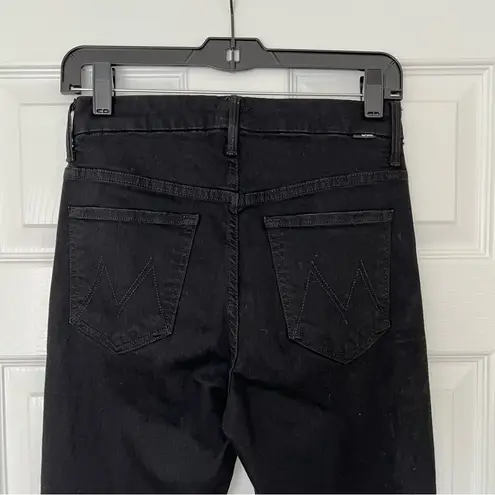 MOTHER High Waisted Looker Ankle Fray Guilty Flash black jeans size 27