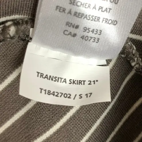 Toad & Co Striped Transita Pencil Skirt Falcon Thin Stripe UPF 50+ Size XL Brown