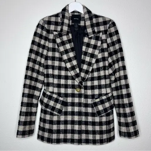 Smythe Lounge Blazer in Black & Stone Check NEW Size 6