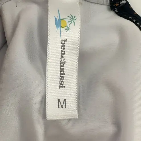 Beachsissi Leopard Ruffle V Neck Tummy Control Tank Swimsuit Size Medium