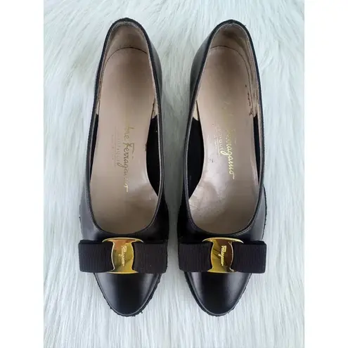 Salvatore Ferragamo Women's Flats Shoes Dark Brown DP31039 Size 5