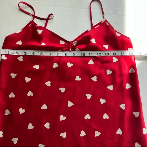 Morgan Taylor Intimates slip dress nightie night gown Red with white hearts XS
