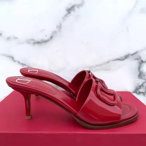Valentino Garavani Vlogo red patent leather slide sandal size IT 36 US 6