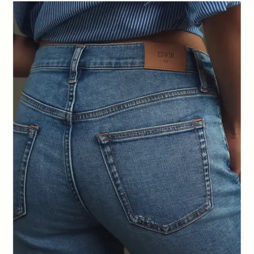 NWT Edwin Anthropologie Marli Ankle Wide Leg High Waist Mom Jean Sz 31 Blue