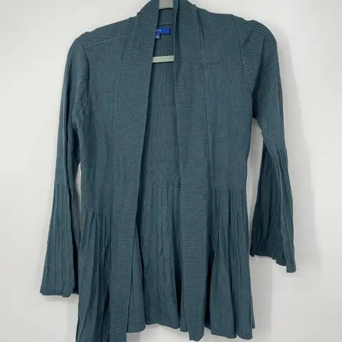 Apt. 9 GREEN RIBBED LONG SLEEVE SOFT LIGHTWEIGHT CARDIGAN SMALL