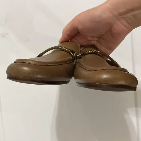 Patricia Nash New Fia horsebit loafer collapsible heel in taupe tan leather sz 7