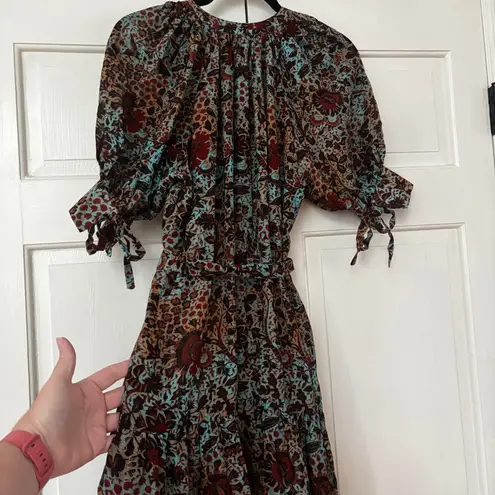 Ulla Johnson 2023 Summer Ulla Johnson Selena Coverup Midi Dress Lapis Size P XS Boho Wedding