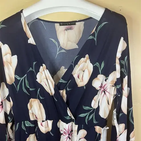 Fashion to figure NWT Plus 2X Floral Maxi Dress Long Sleeve V-Neck Career Church