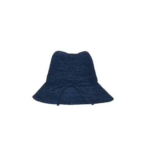 florabella Dylan Bucket Hat in Mdinight Navy One Size New Womens Bucket Sun Blue