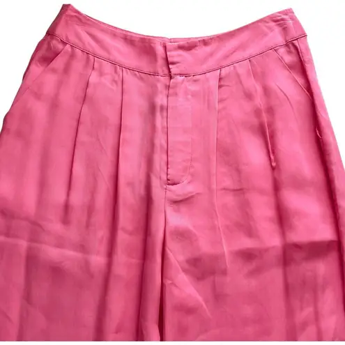 Ena Pelly Lillian Cupro Pleated Wide Leg Trousers Pink Size undefined