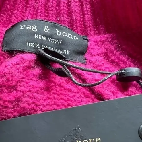 Rag and Bone  Pierce Cashmere Cable Knit Long Sleeve Crewneck Plum Pink Sweater NWT thumbnail 5