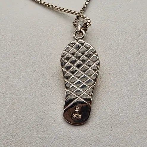 Sterling Silver Necklace & Sterling Silver & Gold Plated Flip Flop Pendant