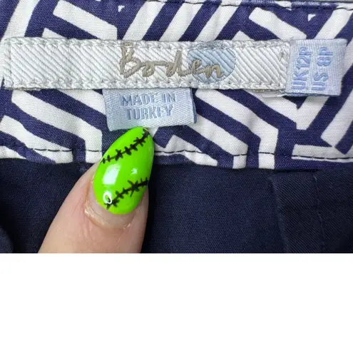 Boden Ankle Pants Womens Cropped Chinos Casual Work Trousers Size 8 Petite Blue