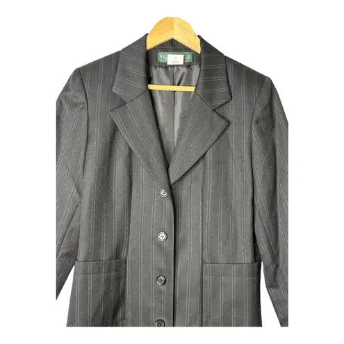 Harvé Benard Vintage Harve Benard Pinstripe Dress Coat Wool Blend Career Black Women Size 10