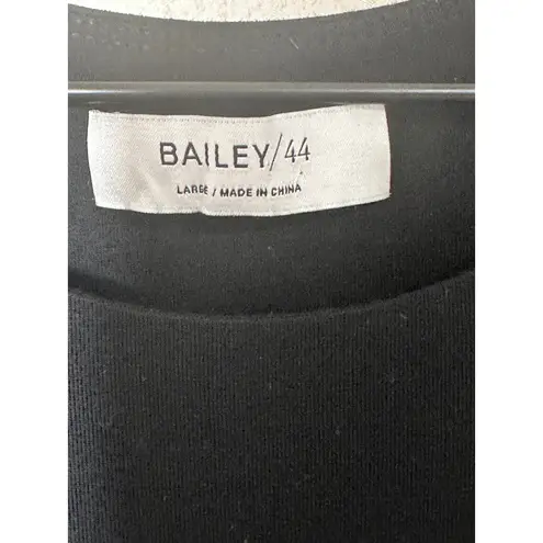 Bailey 44 Black Georgina Dress Faux Leather Hem Minimalist Punk Chic Size Large