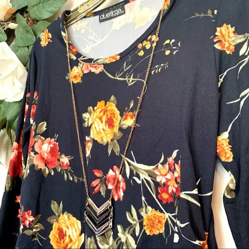 DueTime Maternity Navy Floral Long Sleeve Shirt M Size undefined