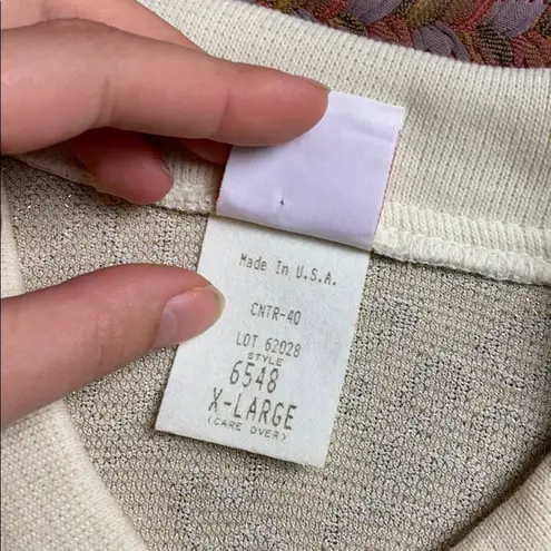 VINTAGE GOLD GLITTER CARDIGAN BUTTON UP SWEATER Size XL