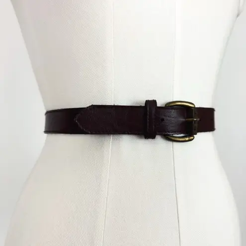 Vintage 90’s Faux Leather Belt in Brown | 27”