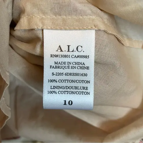 ALC Frank A.L.C. Luna Smocked Printed Orange/Red Mini Dress Size 10