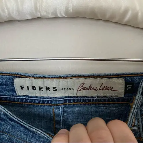 Fibers Jeans Barbara Lesser Neutral Casual Blue Womens Size 14 Wide Leg Classic Blue