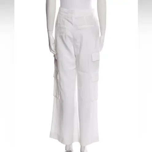 Alice + Olivia MOVING SALE  Wide Leg White Linen Cargo Pants