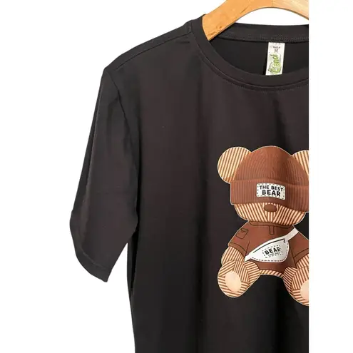 Etanol T Shirt Womens Size M Tall Black The Best Bear Print Short Sleeve Crew Size M