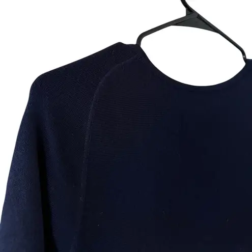 LEMAIRE Navy Long Sleeve Virgin Wool Midi Dress Blue