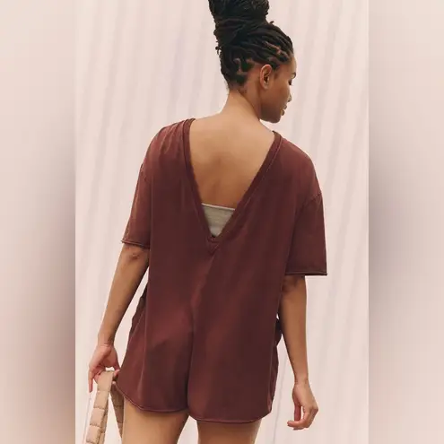 FP MOVEMENT Hot Shot Tee Romper XS Dark Espresso NWOT Brown