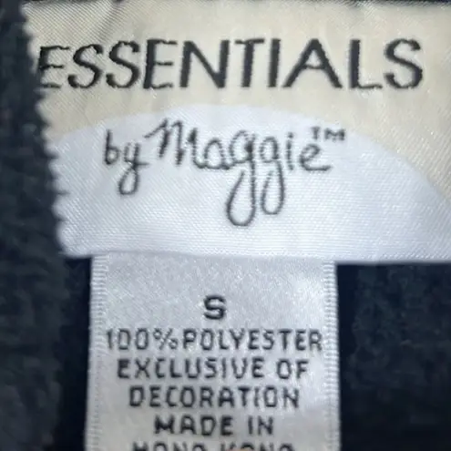 Vintage Christmas Jacket Womens S Black Fleece Embroidered Essentials by Maggie
