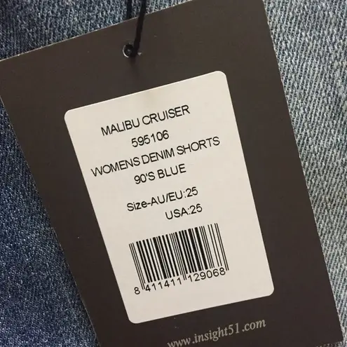 INSIGHT 51 Denim Shorts Malibu Cruiser Distressed Size 25 NWT