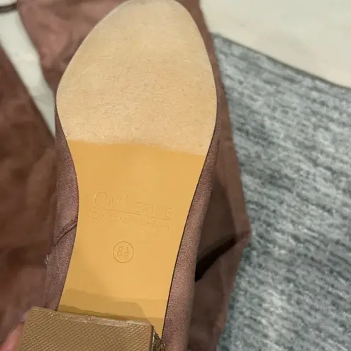 Catherine Malandrino Blush Pink Gold Glitter Heel Thigh High Boots Holidays