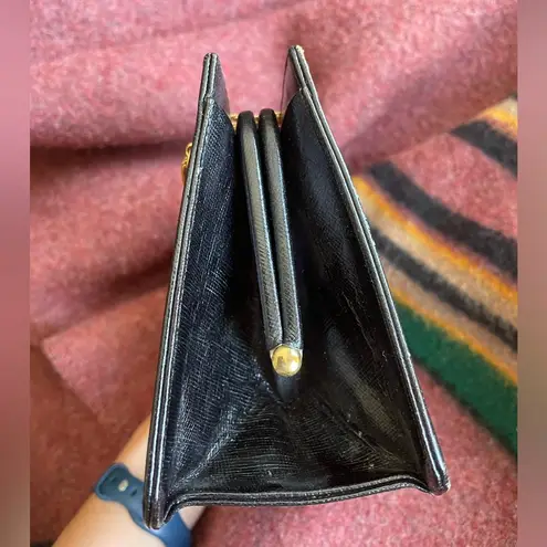 Stunning 1950s or early 1960s Morris Moskowitz Saffiano Leather evening bag Black