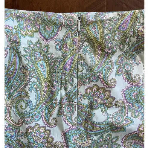 Jones New York  Knee Length Pencil Skirt Pastel Paisley Brocade Women SZ 8