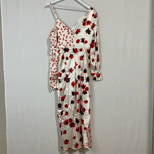 O.P.T . Women’s Emilia Knot Front One Shoulder Surplice Dress Floral Size Sm NWOT
