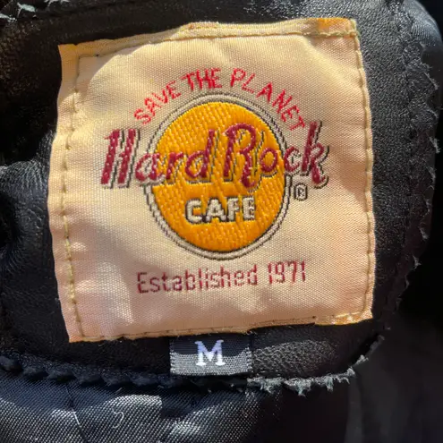Hard Rock Cafe Save The Planet New York Leather Moto Jacket