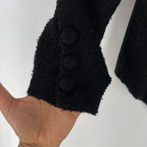 Elm Design Black Boucle Baby Alpaca Wool Sophisticated Blazer Stand Up Collar Size undefined