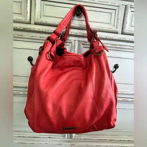 Joelle Hawkins Soft Leather Slouchy Erin Large Perforated Lined Hobo Red
