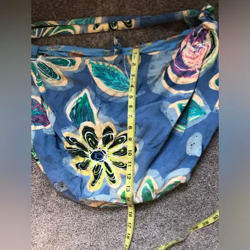 Jams World Vintage Floral Cotton Tie Tote Bag in Blue Tropical Floral One Size - Image 15
