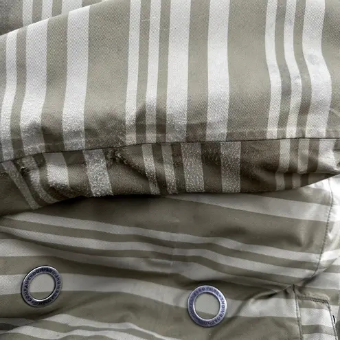 Bonfire Taylor Jacket Striped Double Breasted Mid Fit Hooded Outdoor Green Small