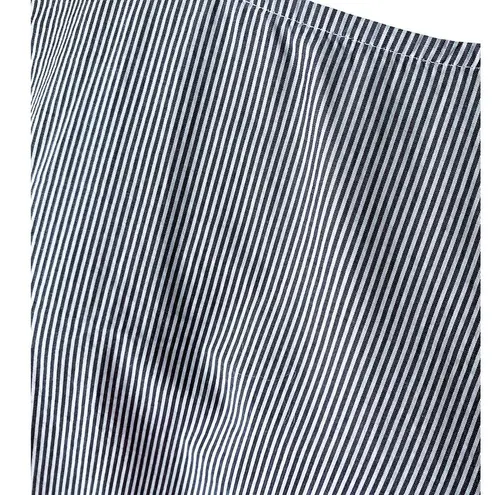 Falls Creek Crisp Cotton Blue & White Pinstripe Peasant Blouse ~ Plus Size 3X