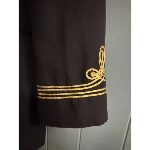 Mondi Women's Vintage Military Nautical Double Breasted Blazer Jacket Sz 38 M/L Blue Size M