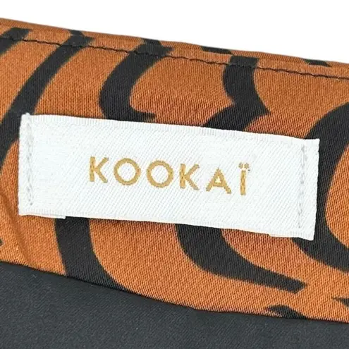 Kookai Brown and Black Tiger Stripe Satin Bustier Top Size 38/XS Blouse