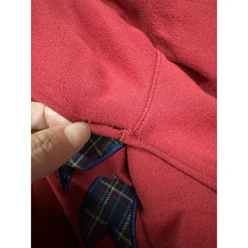 Alfred Dunner Vintage Red Pullover Christmas Sweatshirt Plaid Bow Floral Large