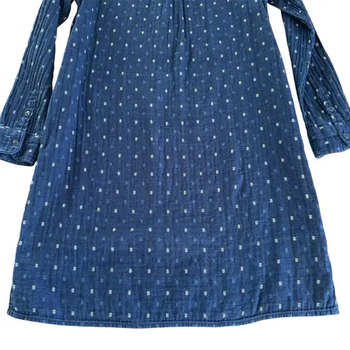 Marine layer Juniper Indigo Dyed Shirt Dress Womens Small Casual Boho Cotton