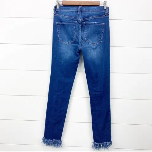 Free People  Womens 24 Great Heights Frayed Skinny Jeans Mid Rise Ankle